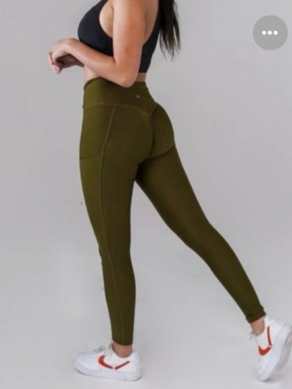 Obsession Shapewear Women’s High-Waist V-Cut Performance Leggings -Olive Green